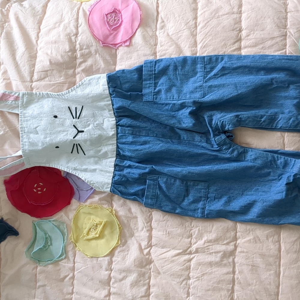 Hanna Andersson bunny overalls